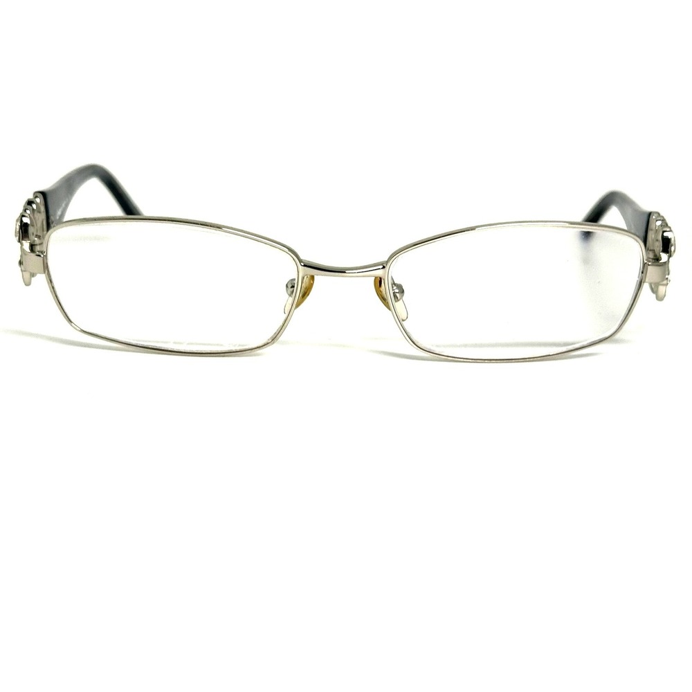 Linea Roma Farrah C3 Silver Crystal Rectangle Eyeglass Frames 52-17-130